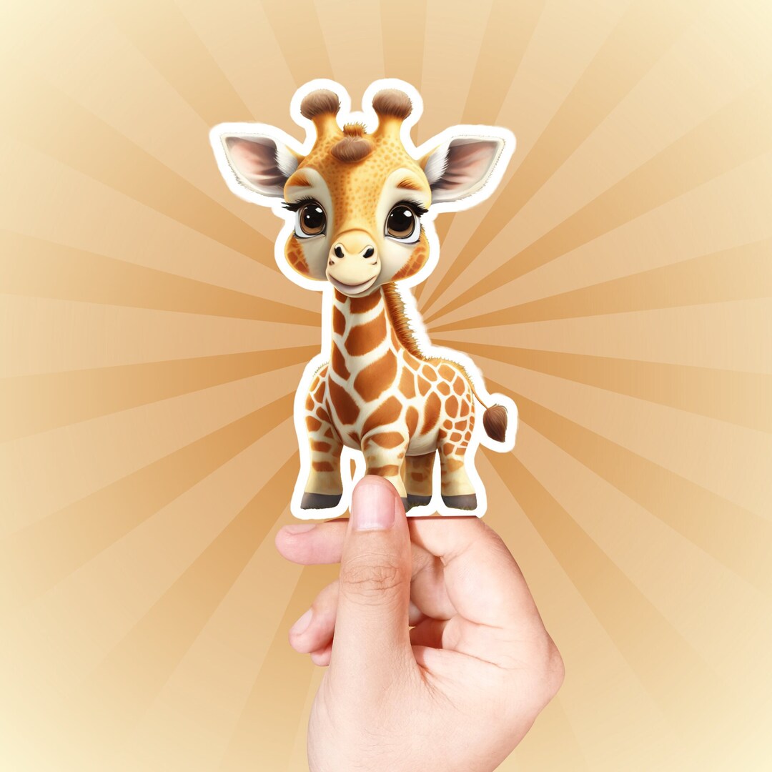 Cute Baby Giraffe Sticker Animal Lover Gift Stickers for Water Bottle ...
