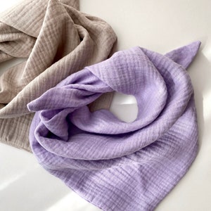 Muslin cloth for children Scarf to knot Triangular scarf Earth Tones Beige 100% cotton Flieder