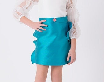 Girl's Side Flounce Ruffle Skirt