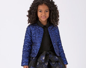 Girl's Glittery Jacquard Jacket