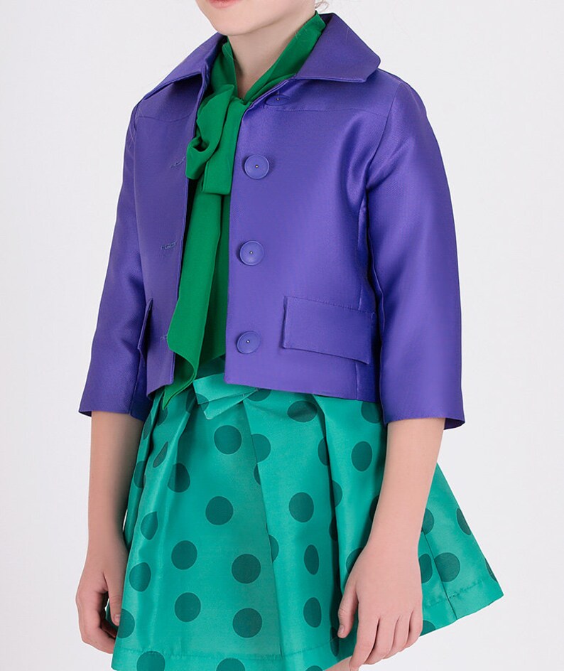 Girl's Button-Closed Pocket Long Sleeve Stylish Purple Color Jacket imagem 3