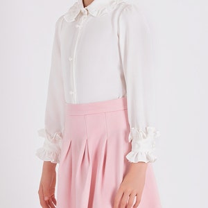 Girl's Pleated Knitted High Waist Stylish Short Skirt image 4
