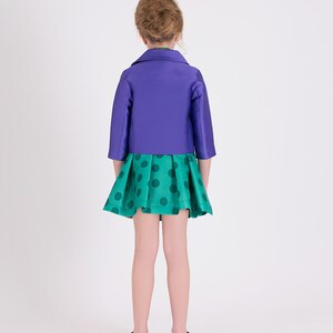 Girl's Button-Closed Pocket Long Sleeve Stylish Purple Color Jacket imagem 2