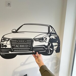 Large Metal car wall art, Personalized gift for him, Large metal led wall art, Car Silhouette Wall Art, Gift for car lovers, Metal car sign