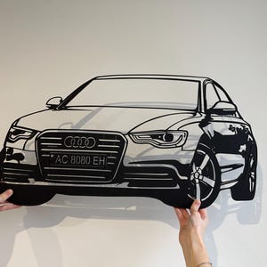 Large Metal car wall art, Personalized gift for him, Large metal led wall art, Car Silhouette Wall Art, Gift for car lovers, Metal car sign