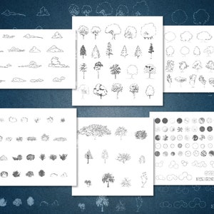 Original AutoCAD dwg blocks • TREES & CLOUDS • AutoCAD Architecture • AutoCAD Drawings • Made by an architect for students and architects