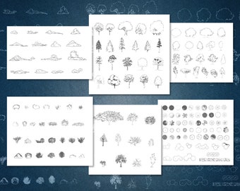 Original AutoCAD dwg blocks • TREES & CLOUDS • AutoCAD Architecture • AutoCAD Drawings • Made by an architect for students and architects