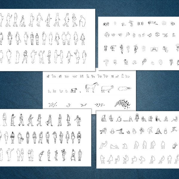 Original AutoCAD blocks • PEOPLE & ANIMALS • AutoCAD Architecture • AutoCAD Drawings • Made by an architect for students and architects