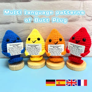 Afdrukbare emotionele steun plugkaart patroon pdf-4 taal haaktutorial,perfecte grap cadeau om te lachen,handgemaakt gehaakt cadeau