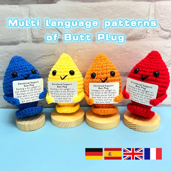 best vibrating knickers Printable Emotional Support Plug Card Pattern Pdf-4 Language Crochet  Tutorial,perfect Gag Gift for Laughter,handmade Crochet Gift