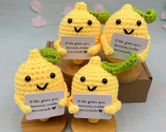 Digital PDF Pattern Only Step by Step Video Tutorial Included Handmade Lemon Crochet Toys ,Handmade Cute Fruit,Emotional Support Desk Buddy