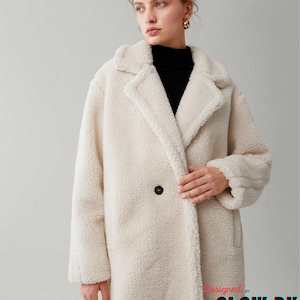 Zara white teddy coat hot sale