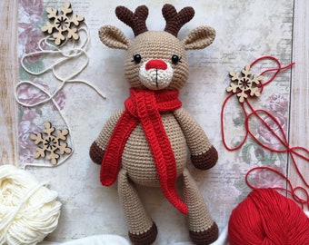 Christmas baby reindeer toy Handmaden Soft Toy Cuddly deer Toy