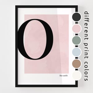 CAPITAL LETTER O Poster - Minimalist Personalized Initial Modern Typography Decor New Home Gift Alphabet Letter Monogram Pink Wall Art Print