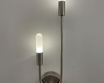 Silver Wall Sconce, Minimalist Wall Lamp, Modern Home Decor, Bedroom Wall Sconce, Led Wall Sconce, mid century sconce , Modern Sconce,