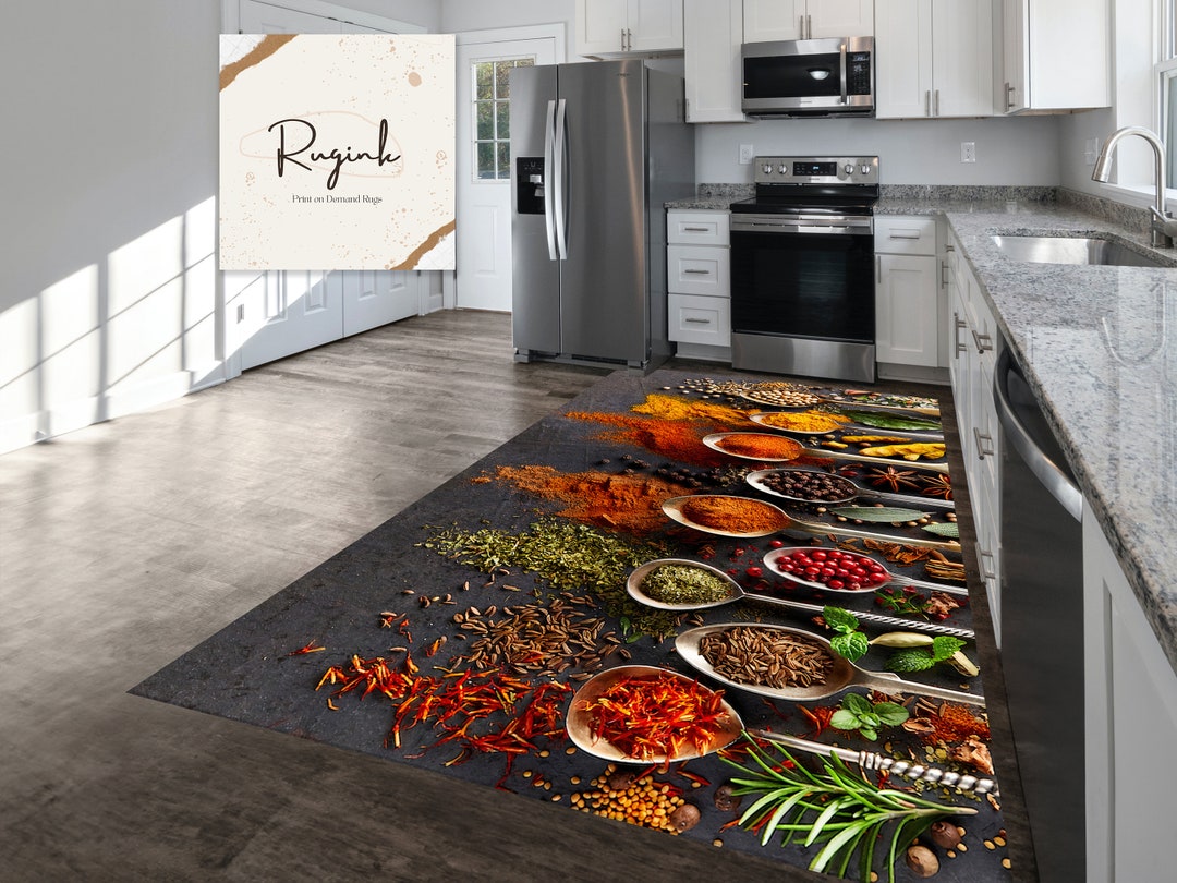 Vibrant Printed Kitchen Rug, Machine Washable Nonslip Kitchen Rug,gift