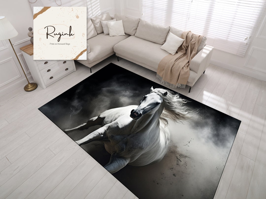 Animal Rugs Horse Rug Horse Art Soft Rug Machine Washable Etsy