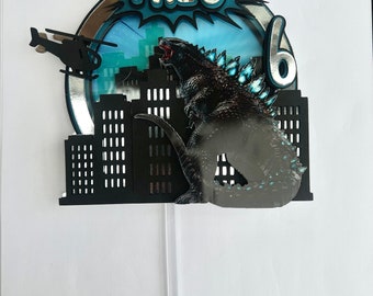 Godzilla inspired cake topper