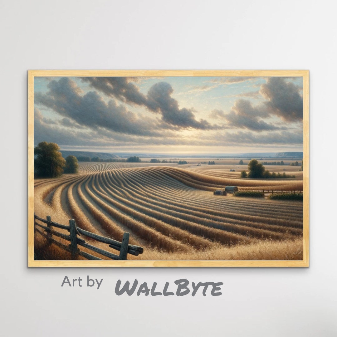 Country Farm Scene Print Digital Wall Art Home Decor, Printable Artwork ...