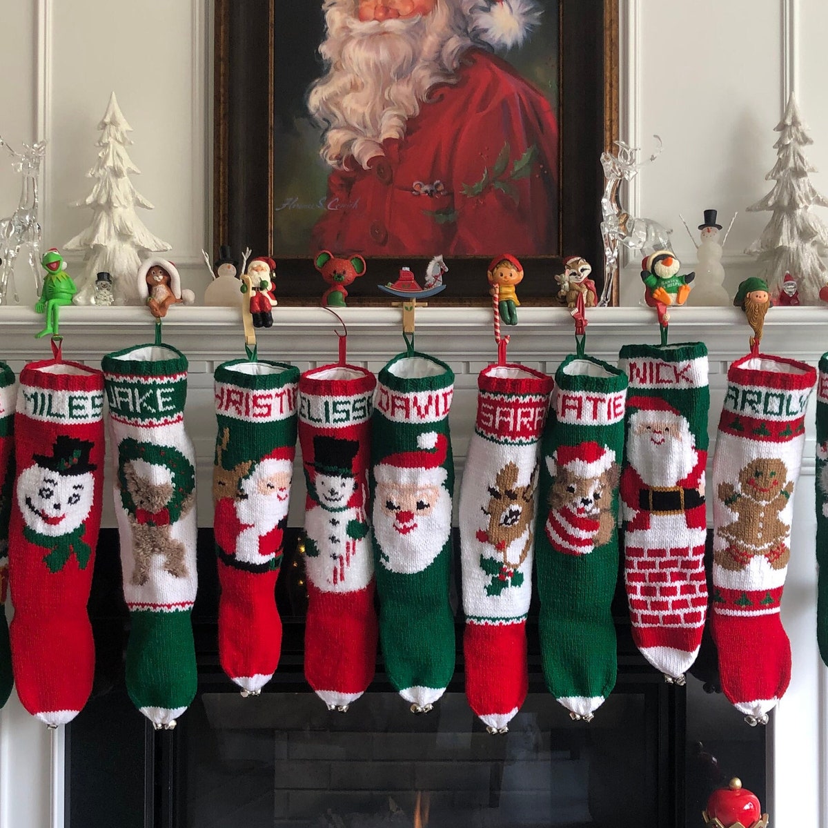 Personalized Hand Knit Christmas Stocking With Sewn in Lining, Hanger and Jingle Bells - Etsy