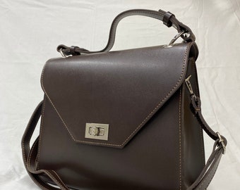 Bag trapeze envelope over the shoulder for women KORBUT brown (KBWELBOSL6)