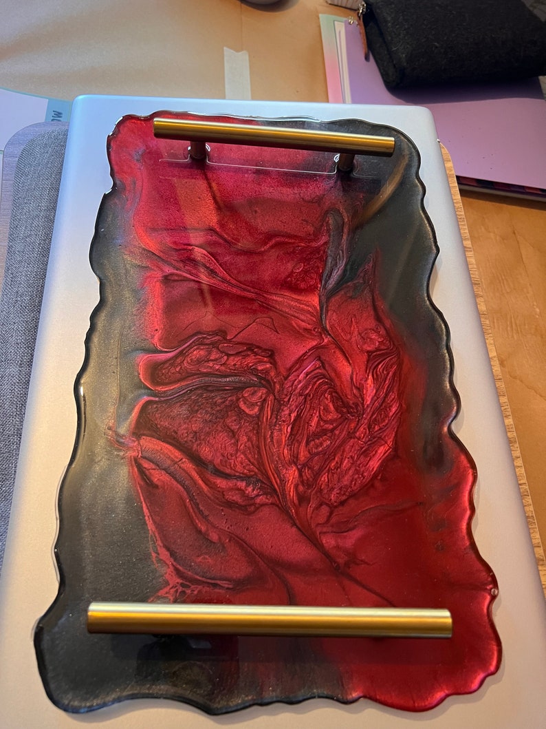 Red River Resin Serving Tray With Handles Etsy