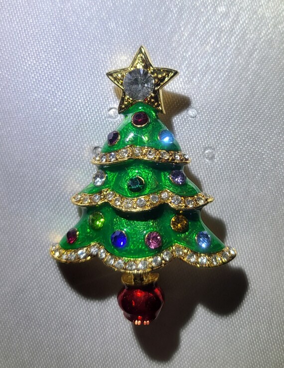 Christopher Radko Christmas tree brooch