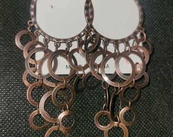 Boucles d'oreilles pendantes de marque Aqua - bronze brossé