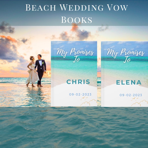 Beach Wedding Vow Book, Wedding Vow Book, Vow Books His and Hers, Vow Book Set, Groom Gift From Bride, Beach Wedding Gift, Engagement Gift