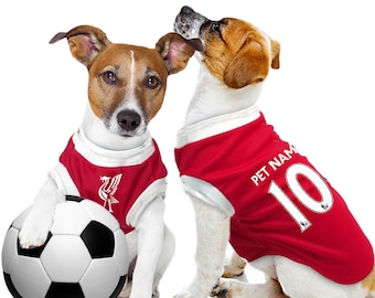 Débardeur personnalisé inspiré du Liverpool FC pour animal de compagnie 23/24 avec logo FC original (cadeau pour chien et chat)