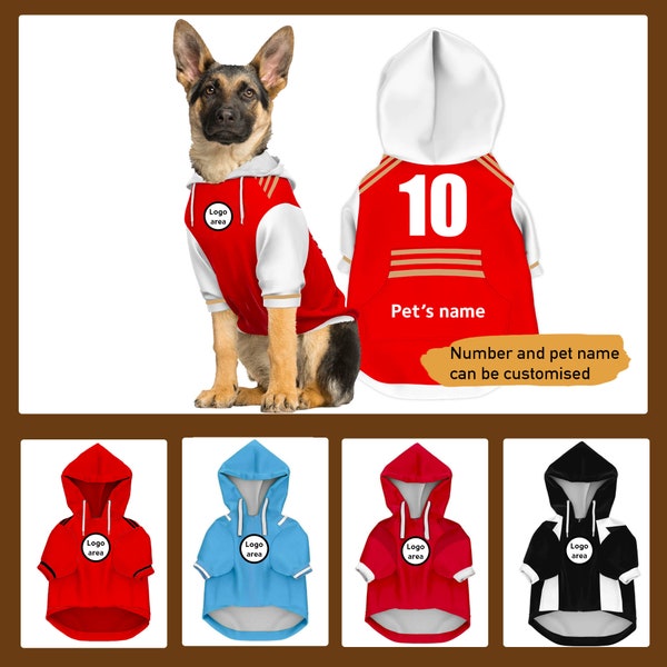 Customised Pet Hoodie for Premier League team: Arsenal, Chelsea, MU, Man City, Spurs... (Dog Sport Costume and Cat Sport Costume Gift)