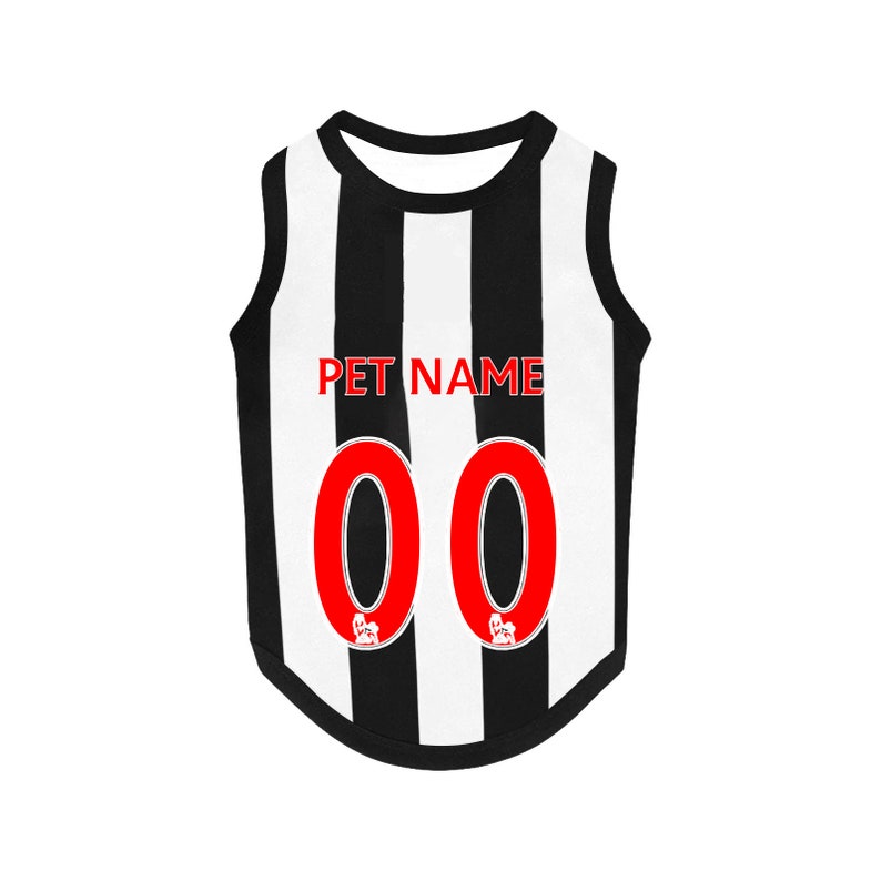 Newcastle United Débardeur personnalisé pour animal de compagnie FC 23/24 avec logo FC original cadeau costume de football pour chien et costume de football pour chat image 2