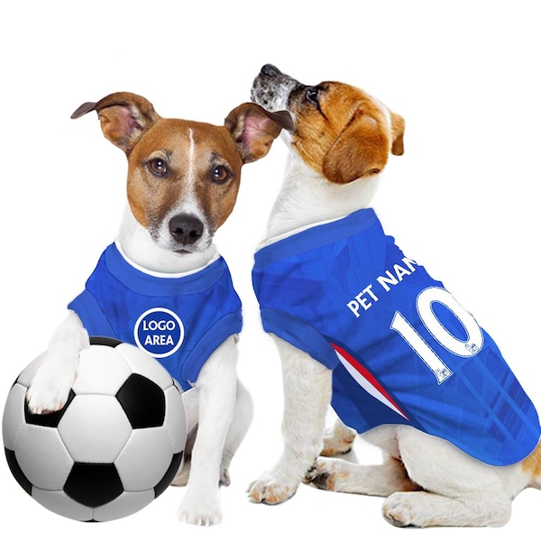 Canotta personalizzata per animali domestici del Chelsea FC, taglia 26/27, con logo originale dell'FC (idea regalo per cani e gatti appassionati di calcio).