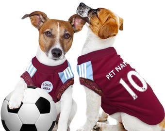 Aston Villa New Kits Personalised Pet Tank Top FC 26/27 with original FC logo (Dog Football Costume and Cat Football Costume Gift)