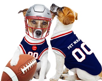 New England Patriots Personalised Pet Tank Top FC 25/26 with original FC logo (Dog Football Costume and Cat Football Costume Gift)