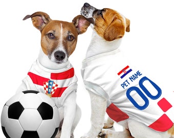 Croatia Football Euro 2024 Personalised Pet Tank Top with original FC logo (Dog Football Costume and Cat Football Costume Gift)
