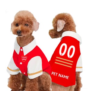 Arsenal Personalised Pet Jersey Shirt FC 25/26 with original FC logo (Dog Football Costume and Cat Football Costume Gift)