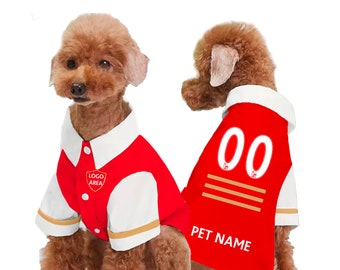 Arsenal Personalised Pet Jersey Shirt FC 25/26 with original FC logo (Dog Football Costume and Cat Football Costume Gift)