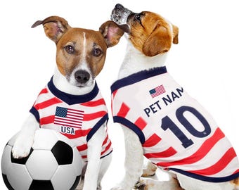 USA Football/Soccer Personalised World Cup 2026 Pet Tank Top with original FC logo (Custom Dog/Cat Soccer Jersey Gift)