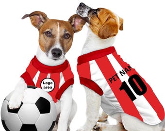 Sunderland A.F.C -Inspired Personalised Pet Tank Top FC 25/26 with original FC logo (Dog Football Costume and Cat Football Costume Gift)