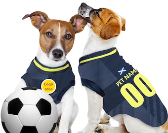 Scotland Football/Soccer Personalised World Cup 2026 Pet Tank Top with original FC logo (Custom Dog/Cat Soccer Jersey Gift)