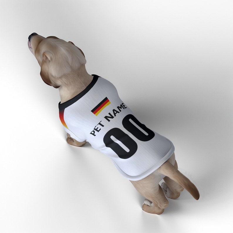 Germany Football Euro 2024 Personalised Pet Tank Top with original FC logo Dog Football Costume and Cat Football Costume Gift image 3