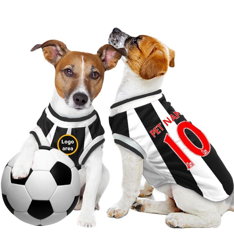 Newcastle United Débardeur personnalisé pour animal de compagnie FC 23/24 avec logo FC original cadeau costume de football pour chien et costume de football pour chat image 1