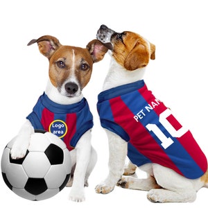Barcelona Personalised Pet Tank Top FC 25/26 with original FC logo (Dog Football Costume and Cat Football Costume Gift)