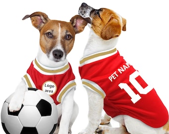 Arsenal -Inspired Personalised Pet Tank Top FC 23/24 with original FC logo (Dog Football Costume and Cat Football Costume Gift)