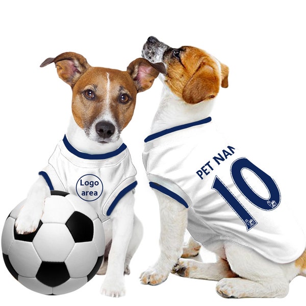 Tottenham Hotspur FC Personalised Pet Tank Top 23/24 with original FC logo (Dog Football Costume and Cat Football Costume Gift)