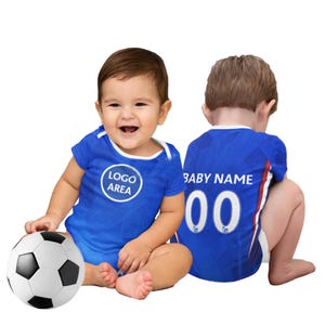 Baby Onesie Personalised Chelsea FC 25/26 with original logo (Baby Football/ Soccer Costume Gift)