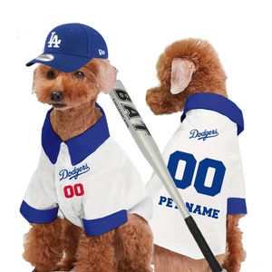 Los Angeles Dodgers Baseball Pet Jersey Shirt with original Club logo (Dog Baseball Costume and Cat Baseball Costume Gift)