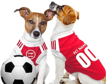 Arsenal New Kits Personalised Pet Tank Top FC 25/26 with original FC logo (Dog Football Costume and Cat Football Costume Gift)