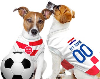 Croatia Football Personalised World Cup 2026 Pet Tank Top with original FC logo (Custom Dog/Cat Soccer Jersey Gift)